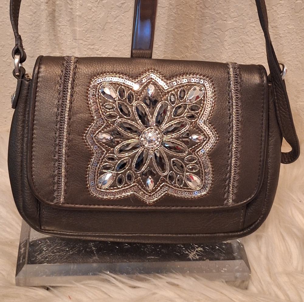 BRIGHTON LEATHER/CRYSTAL CROSSBODY